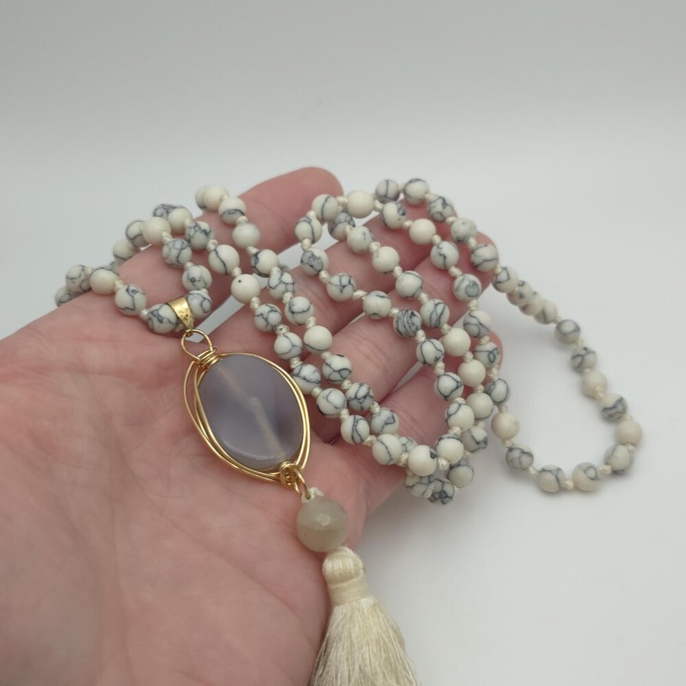 Hangs 24 Inches Wrapped Prayer Beads Necklace B142 - Picture 3 of 6